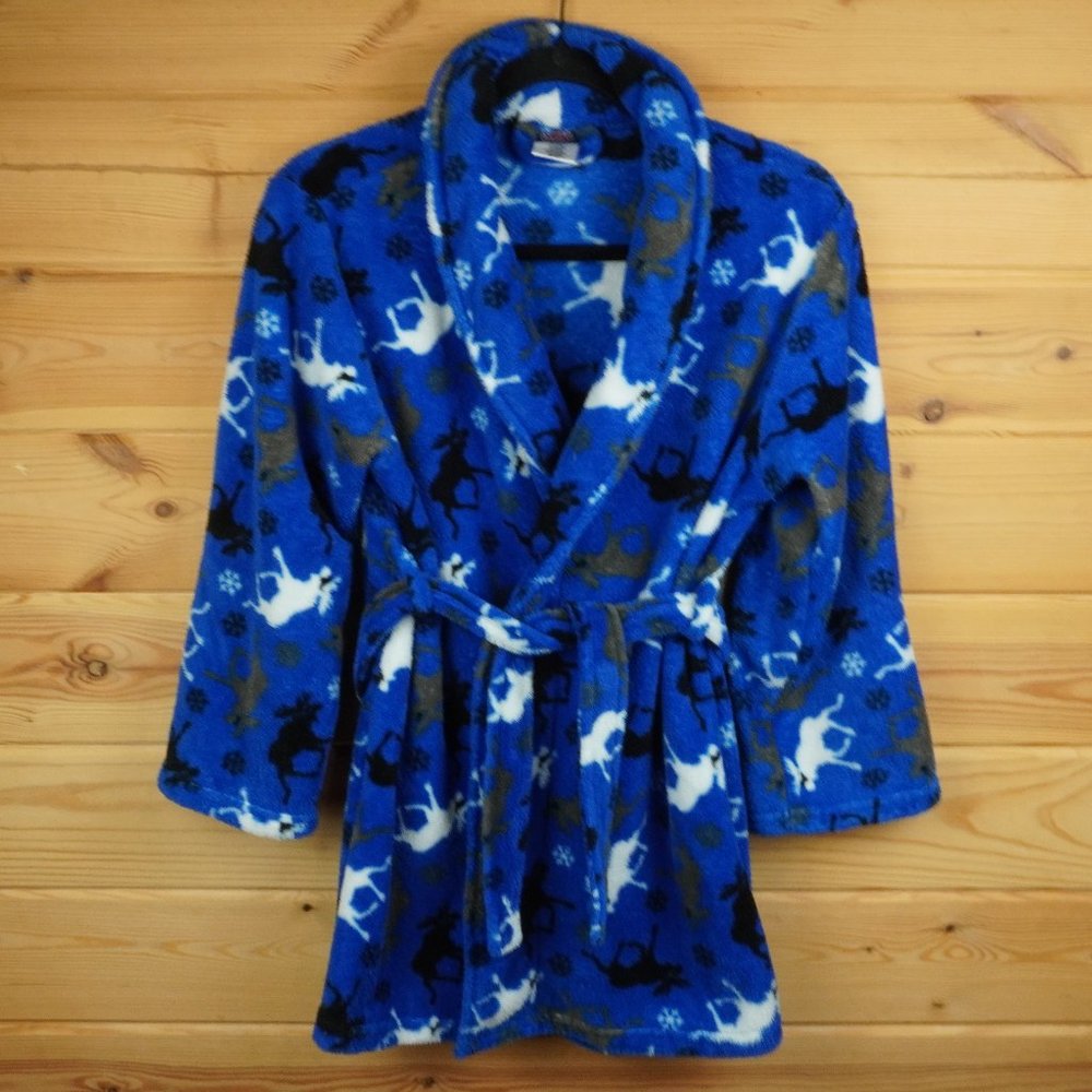 Sleep On It Blue Moose Robe Youth Size Large (12-14)